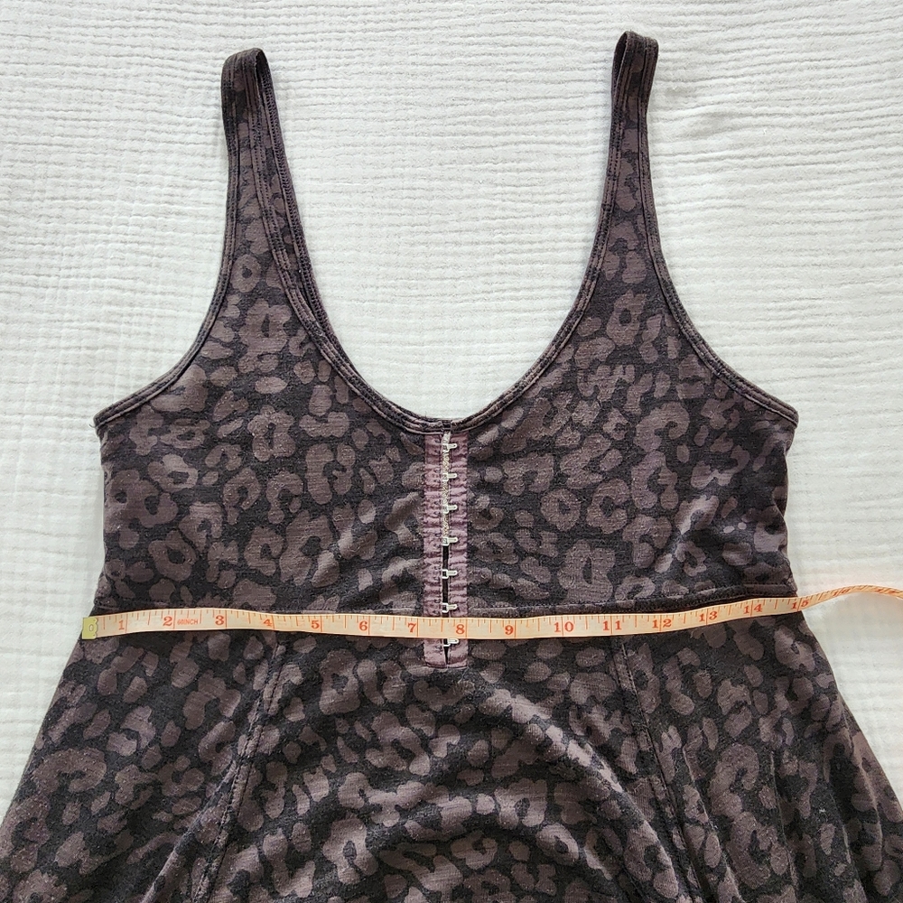 FREE PEOPLE Gray Burnout Leopard Print Tank Midi Dress - Picture 5 of 7